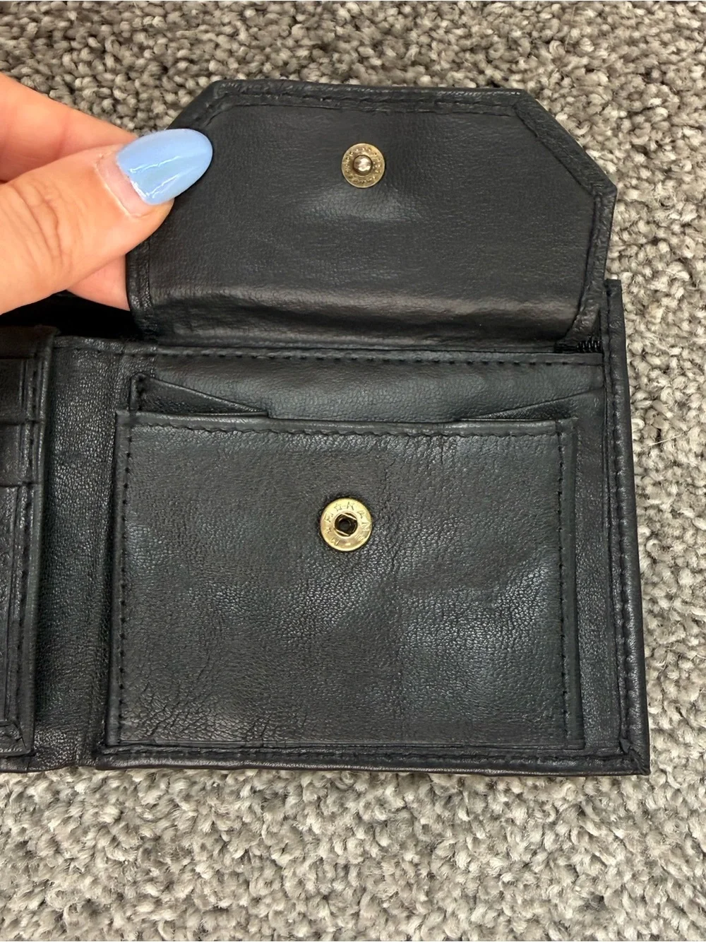 Black Leather Texas Stallion Bi-Fold Wallet